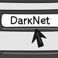 Darknet - internet concept. Browser with an arrow. Vector graphics. Royalty Free Stock Photo